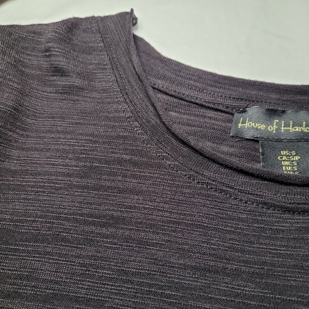 House of Harlow 1960 Ruched Long Sleeve Top Burnout Black Small Poetcore - Picture 11 of 11